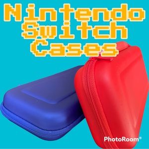 Pair of Orzly Carrying cases-Nintendo Switch Red & Blue Protective Travel Cases